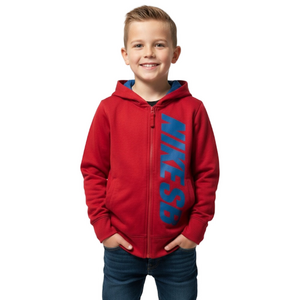 Nike SB Sportswear Company Red Blue Zippered Hoodie Jacket Sweatshirt Boy Medium